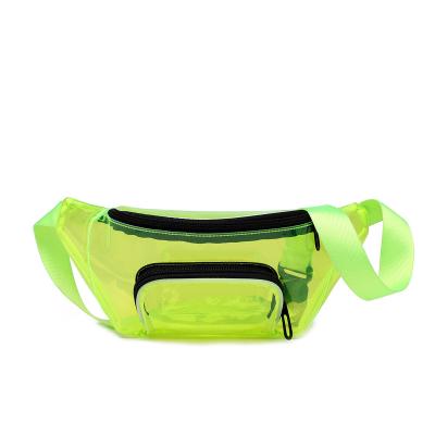 China Fashion Y2K Neon Green PVC Clear Fanny Pack Waist Belt Summer Outdoor Belt Bag for sale