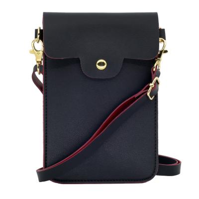 China Fashion Wholesale Custom Logo Small Mobile Phone Messenger Bag Single Shoulder Cross - Body Women's Handbag With Wide Strap for sale