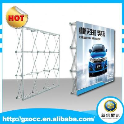 China Exhibition and advertisements& Touring Show Advertising Trade Show Booth Fabric Backdrop Media Banner Wall Stands Foil Pop Up Banner for sale