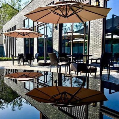 China Sun Resistant UV50+ Rectangle Sun Umbrella Offset Cantilever Outdoor Windproof Large Umbrella For Garden Deck Pool Pati for sale