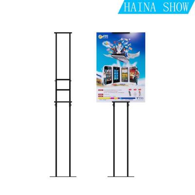 China Eco-friendly KT Board Poster Metal Frame Adjustable Advertising Hanging Display Stand for sale