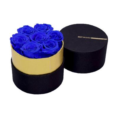 China Romantic Customized Round Shape Gift Luxury Preserved Roses Flower Box for sale