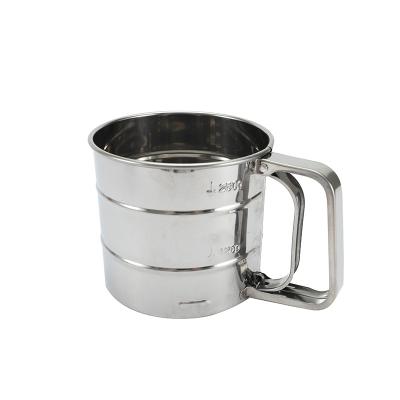 China Sustainable Stainless Steel Strainer Cup With Measuring Scale Mark for sale