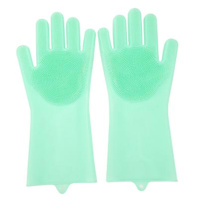 China Dish Wash Factory New Style 2 Pcs Reusable Silicone Dish Rubbing Washing Gloves For Cleaning for sale