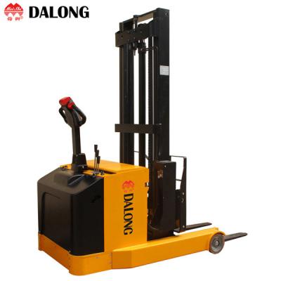 China Construction Material Shops DALONG 1.5t 2500mm Reach Electric Truck With EPS Power Stacker For Warehouse for sale