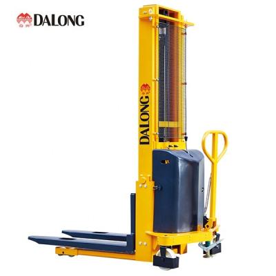 China Hotels Semi-electric Stacker 1500kg Capacity Manual Power Stacker Heavy Duty for sale