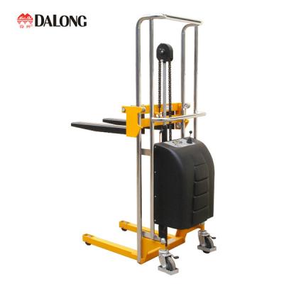 China Hotels Semi-electric Stacker Forklift 400kg Capacity Manual Power Stacker for sale