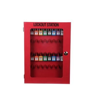 China Widely Used In Chemical Wall Mounted Small Steel Hanging Safety Lockout Tagout Group Lock Box for sale