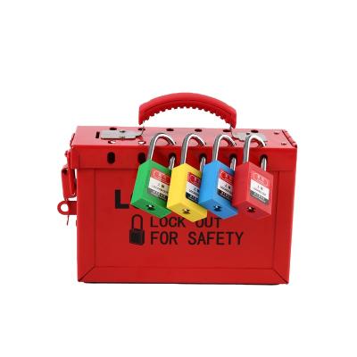 China Industrial Portable Steel Lockout Loto Security 13 Padlock Kit Box Plastic Group Lockout Box for sale