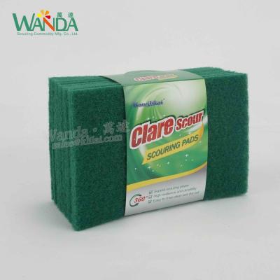 China Sustainable Home Kitchen Green Light Duty Scouring Pad for sale