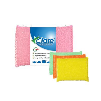 China Sustainable Protective Cleaning Mesh Sponge Cleaning Sponge Scourer For Housewife for sale