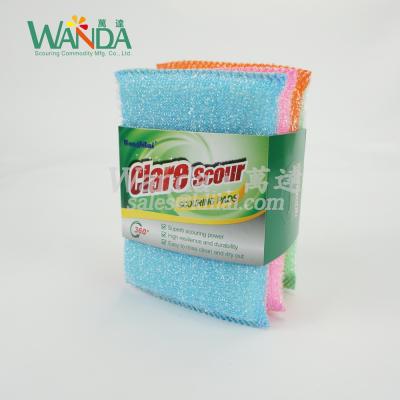 China Kitchen Viable High Quality Mesh Sponge Pad Cleaning Sponge Scourer for sale