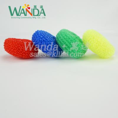 China Sustainable Products Kitchen Household Mesh Plastic Cleaning Scourer for sale