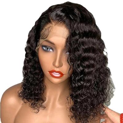 China New Design Fashion Water Wave Human Hair Synthetic Wigs Black Curly For Women for sale