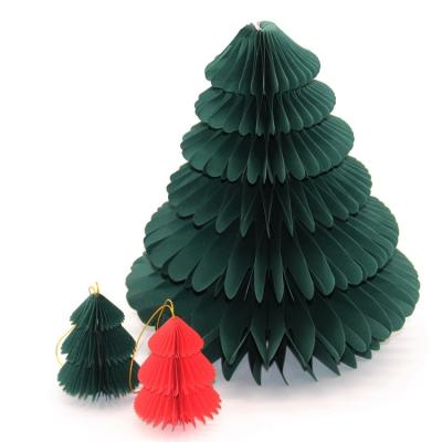 China Factory Directly Wholesale Red Green Folded Stand Paper Christmas Tree for sale