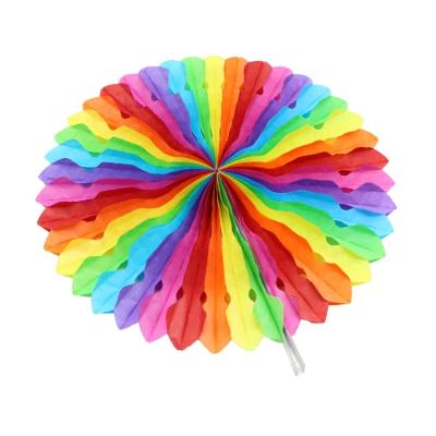 China Guaranteed Colorful Set party handmade Decoration custom Paper Fans for sale