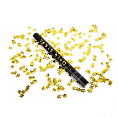 China gold star foil hot sale wedding supplies party poppers confetti foil mini cannon confetti for sale