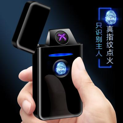 China HL-909 Electronic Fingerprint Machine Charging Dual Arc USB Lighter for sale