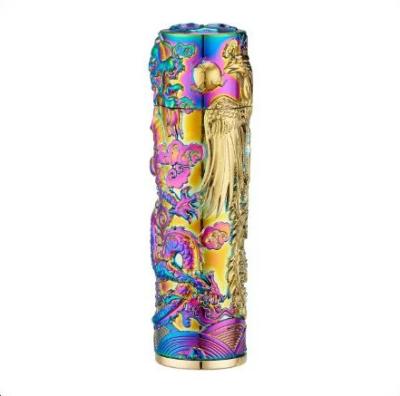 China Windproof Chinese Traditional Flameless Single Arc Lighter, Shake Ignited Round Dragon Pattern Electronic USB Cool Lighter for sale