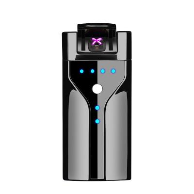 China HL-308 Zinc Alloy Touch Battery Indicator USB Recharge Dual Arc Lighter for sale