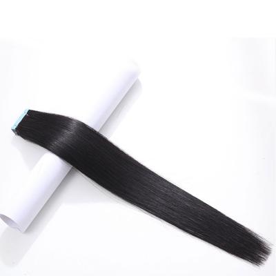 China Factory High Quality Silky Straight Wave Cuticle Aligned 100% Remy Human Hair Extension Straight Black Tape In Hair Extension In Natura for sale