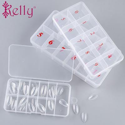 China Convenient Nail Art Tip Compartment Storage Box Clear Plastic Box Crate Empty Plastic for sale