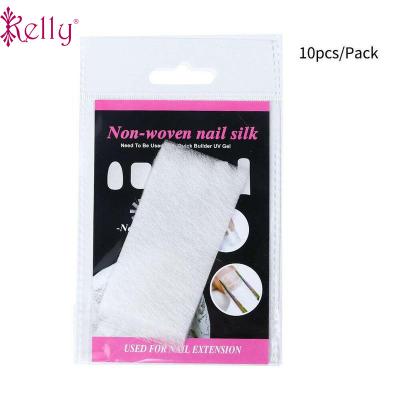 China Easy Apply 10pcs Nail Extension Filk Nonwoven Fiberglass UV Gel Building Acrylic Fiberglass Form for sale