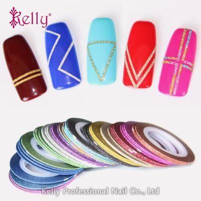 China Glitter Striping Tape Mixed Colors Rolls Nail Nail Art Decoration Sticker Glitter Striping Tape Line DIY for sale