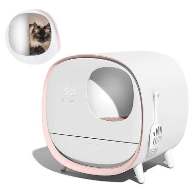 China 2022 New Design Hot Selling Unique Pet Large Luxury Smart Cat Toilet Self Cleaning Automatic Cat Litter Box for sale