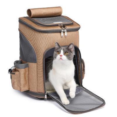 China Viable Wholesale Amazon Trolley Pet Carrier Backpack Pet Luggage Case Cat Bag Cat Bag Cat Bag Hot Selling for sale