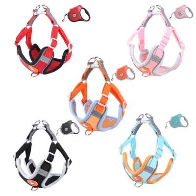 China Amazon Viable Hot Sale 3M Luxury Reflective Pet Vest Mesh Padding No Slack Pull Front Range Dog Harness With Handle 5 5 Meters for sale