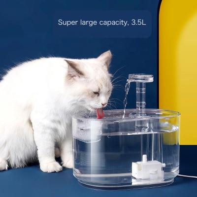 China Factory Wholesale Automatic Transparent Pet Water Dispenser Automatic Power- Led Wireless Sensor Drinking Pet Cat Water Fountain for sale