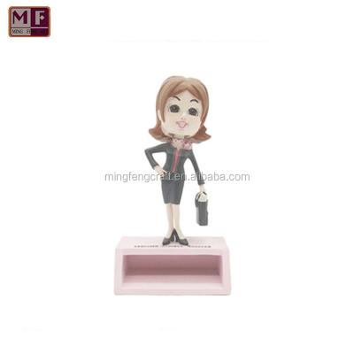 China Beautiful Flip Head Resin Hostess Bobble Head Decoration Figure for sale