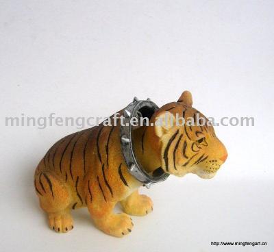 China Europe Polyresin Flip Heads Tiger Decoration Craft for sale