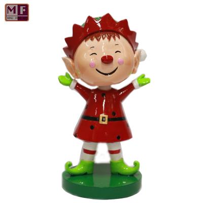 China Custom Christmas Elf Flip Red Bobbling Head Dolls Eco - Friendly for sale