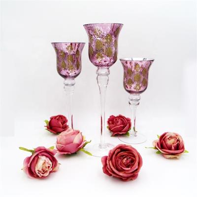 China New modern sryle decoration candle holder Mordern glass candlesticks bulk for Christmas for sale