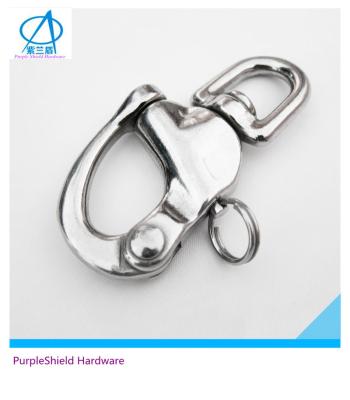 China Heavy Industry 316 Stainless Steel Swivel Quick Release Eye Snap Shackle 70mm 87mm 128mm for sale