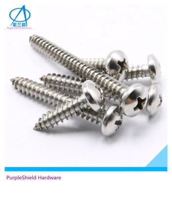 China Wholesale Stanless Steel 304 316 Stainless Steel Cross Spline Or Pan Flat Head Tapping Screw DIN7981 for sale