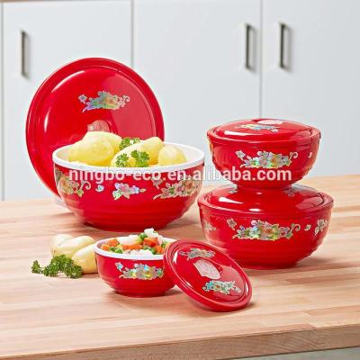 China Freshness Keeping Food Storage Box With Lid 8pcs Microwave Food Container Set With Flower Film Plastic Food Storage Container Set for sale