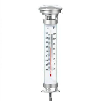 China Temperature Sensing Outdoor Garden Solar Energy Thermometer Solar Powered Garden Thermometer With 1 Led White for sale