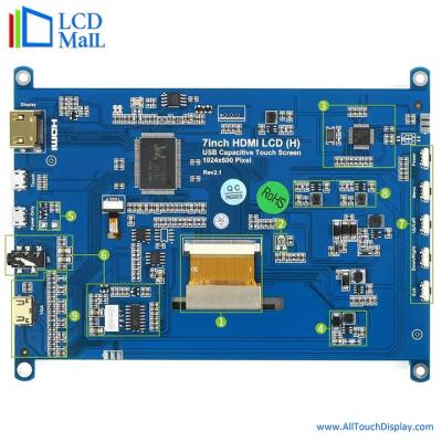 China 7in Raspberry PI TFT Display Touchscreen 6 O'Clock Viewing for sale