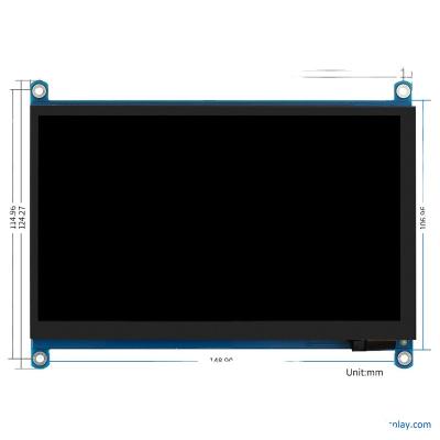 China 24 BIT RGB Raspberry PI TFT Display LCD Display 7 Inch 1024x600 ODM OEM for sale