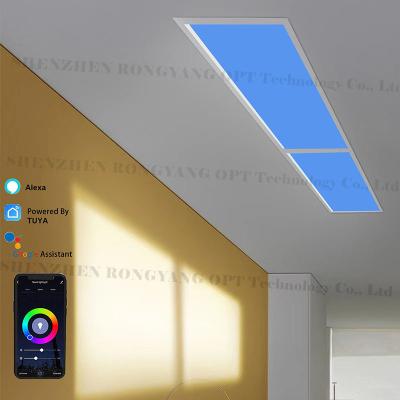 China Tuya WiFi BT Control LED Skylight Panel Dimmable Color Temperature 2100-7000K for sale