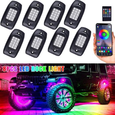 China 6000K 12VDC Bluetooth Rock Lights , Plastic LED RGB Pod Lights for sale