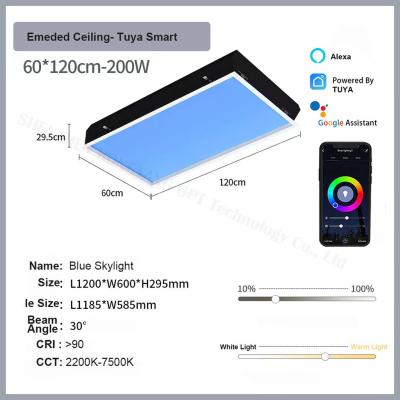 China Smart Tuya Circadian Lighting LED Artificial Skylight IP44 Waterproof 2200K-7500K 30 Degree Adjustable for sale