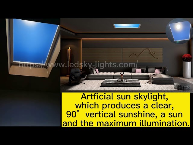 Artificial Skylight 6500K LED Panel Sky Fake Window Simulates Sunlight+Sun