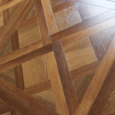 China High quality parquet UV laminate MHDF finish wood flooring price for sale