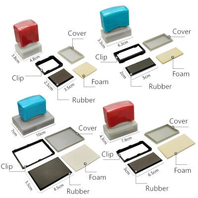 China SK6025 Photosensitive Office Desk Self Inking Stamps Teacher Pre Inked Double Instant Stamps Foam Stamps With Ink Hole for sale