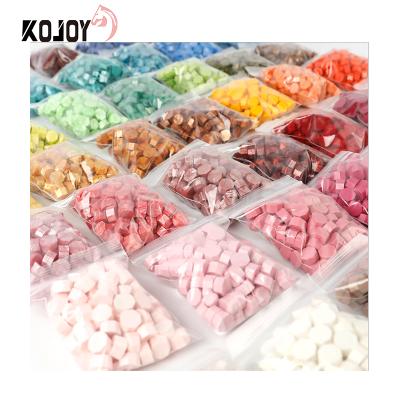 China Amazon Office Sale 500g Hot Colors Octagon 52 Hot Colors Wax Sealing Beads Hard Wax Beads Wax Seal Beads for sale