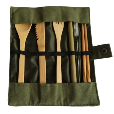 China Talheres Sustainable Hot Sale Eco Friendly Travel Set Disposable Wooden Bamboo Cutlery for sale